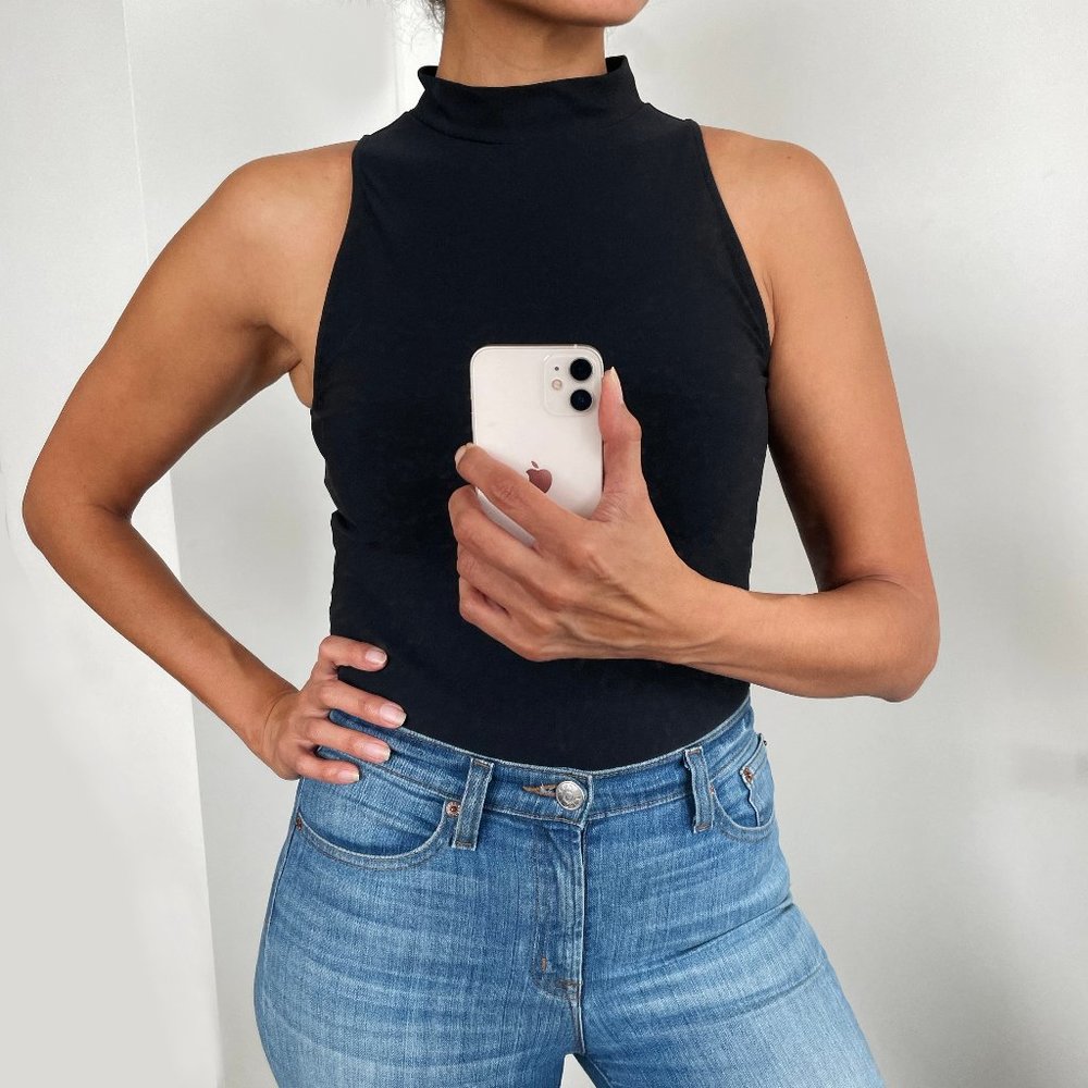 Theory | Women's black bodysuit with mock neck